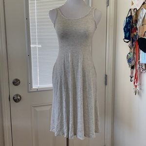 Super soft and flattering Heather grey midi dress with pockets